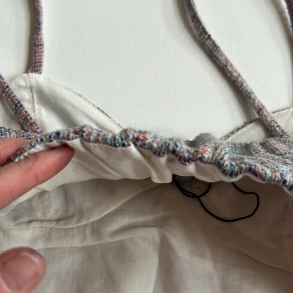 NWOT Zara Blue Pink Check Tweed  Bralette size Medium - Picture 6 of 8